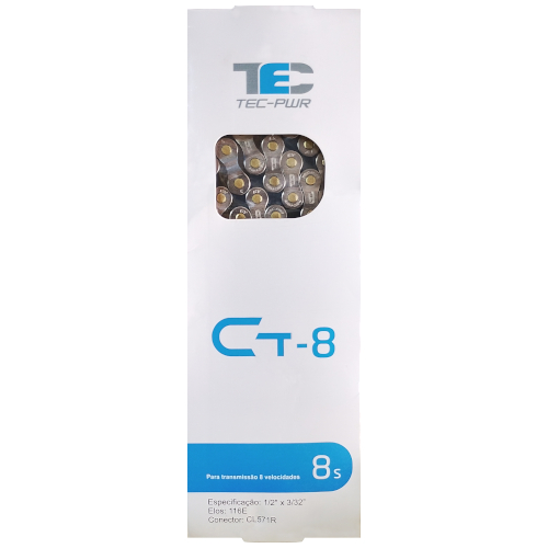 Corrente Fina 8v 116L CT-8 Index Prata E Azul TEC