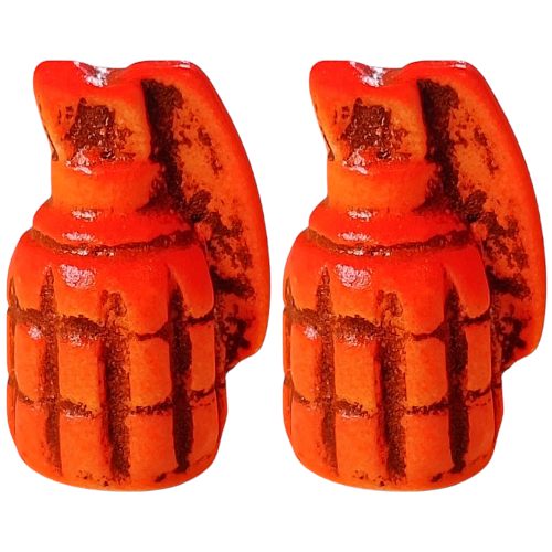 Tampa De Válvula Customizada Granada Neon Laranja Speed Caps