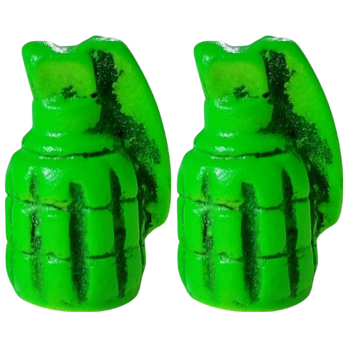 Tampa De Válvula Customizada Granada Neon Verde Speed Caps