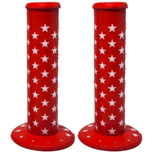 Manopla BMX 120mm Estrelas Vermelha C/Branco Importada