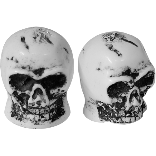 Tampa De Válvula Customizada Caveira Mod.2 Branca Speed Caps