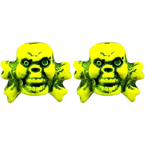 Tampa De Válvula Customizada Caveira Neon Mod.3 Amarela Speed Caps