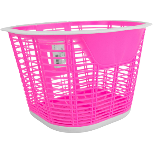 Cesta Dianteira Aro 20 Plástica Rosa C/Branco Importada