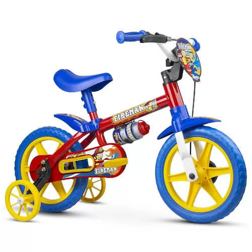 Bicicleta Aro 12 Masculina Fireman Vermelha Nathor