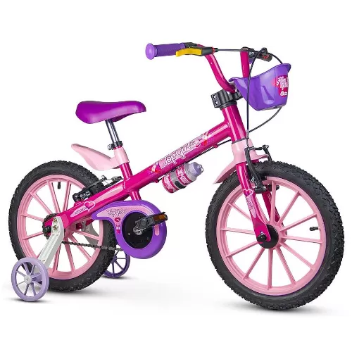 Bicicleta Aro 16 Feminina Top Girls Rosa Nathor