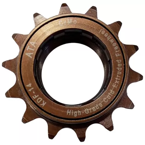 Roda Livre 14 Dentes KDF-14 BMX Esferada Aço Cromoly Dourada ATA 1 3072