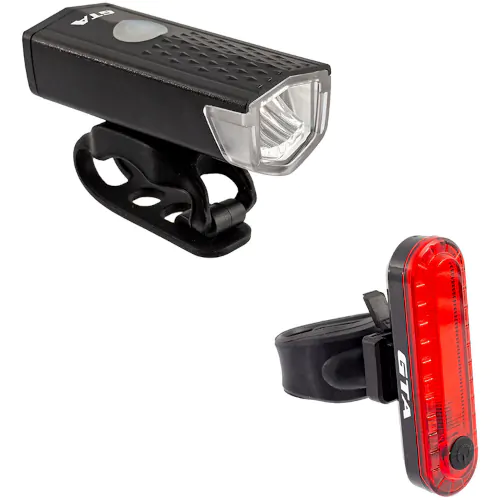 Kit Farol USB 120 Lumens + Sinalizador Traseiro USB Vermelho 10 Lumens GTA