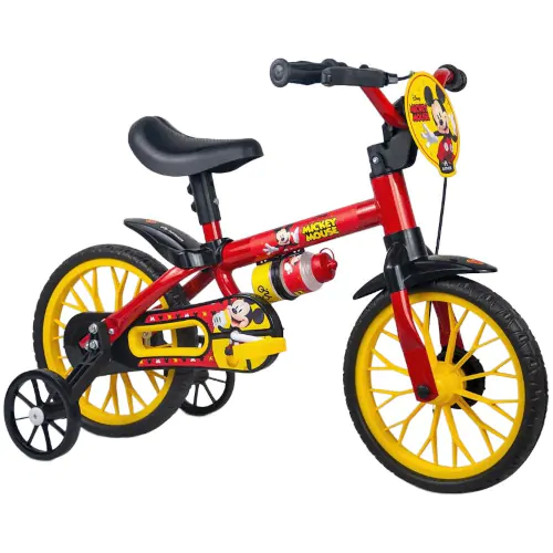 Bicicleta Aro 12 Masculina Mickey Mouse Vermelha Nathor