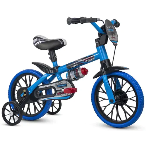 Bicicleta Aro 12 Masculina Veloz Azul C/Preto Nathor