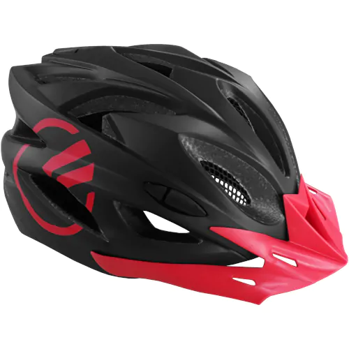 Capacete In Mold 54-57cm Preto C/Vermelho Elleven