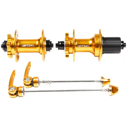 Cubo Alumínio 36 furos Cassete 8-12V F. Disco Rolamentado Dourado GTA - Par