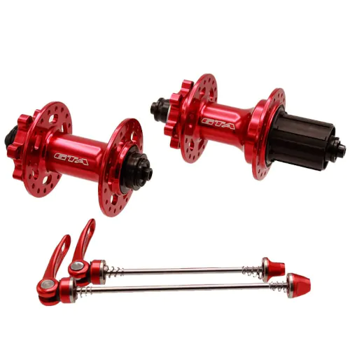 Cubo Alumínio 36 furos Cassete 8-12V F. Disco Rolamentado Vermelho GTA - Par
